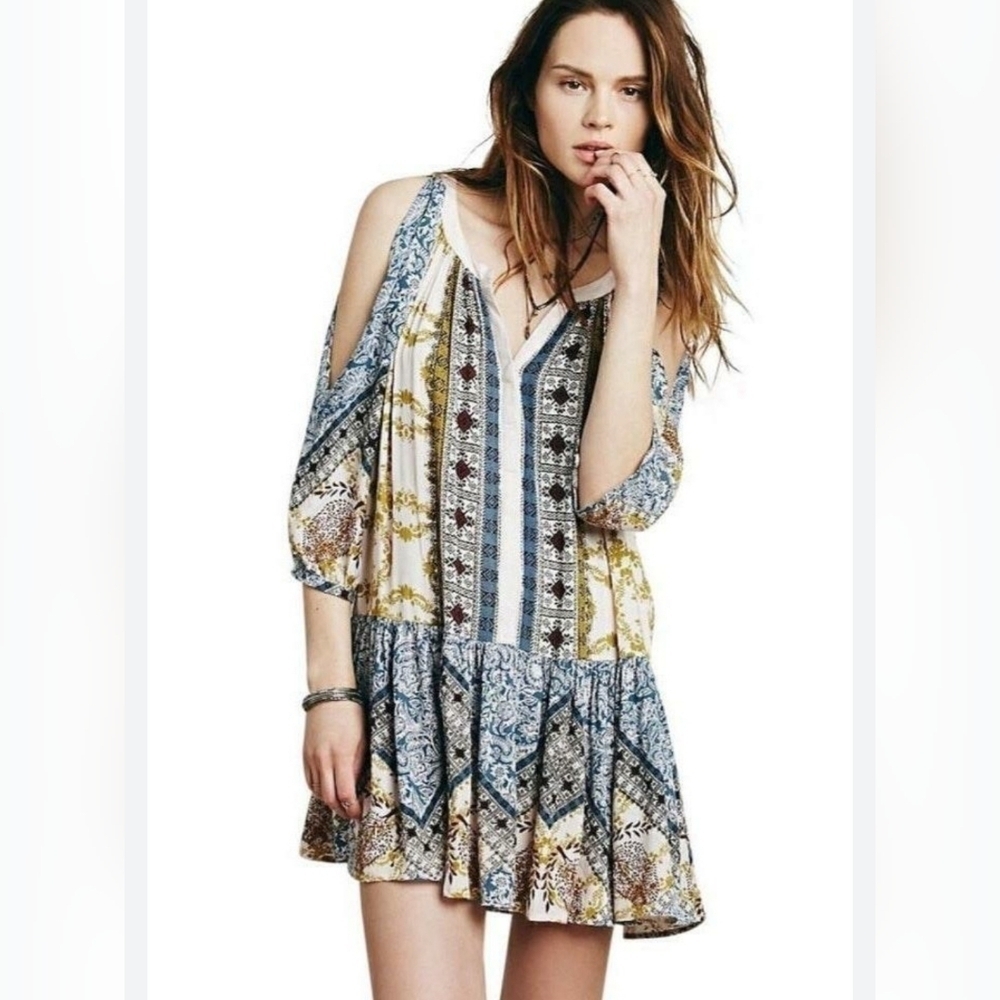 Free People Portobello Road Split Sleeve Dress, VGUC, Size XS